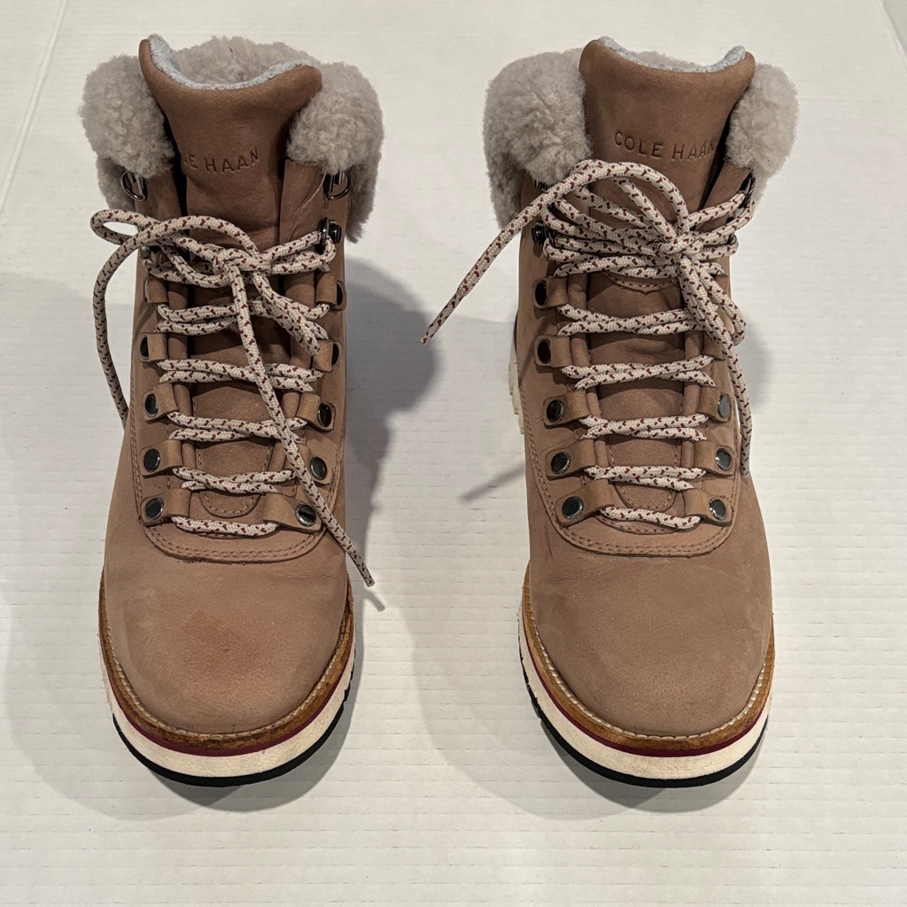Cole Haan Women's Beige Suede Winter Boots 6.5